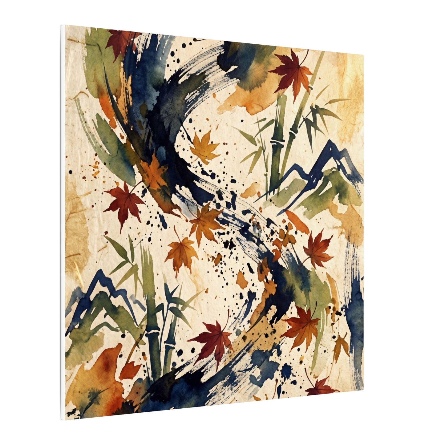 Golden Hour Ink Brushstroke Canvas Art - Zen Shibui
