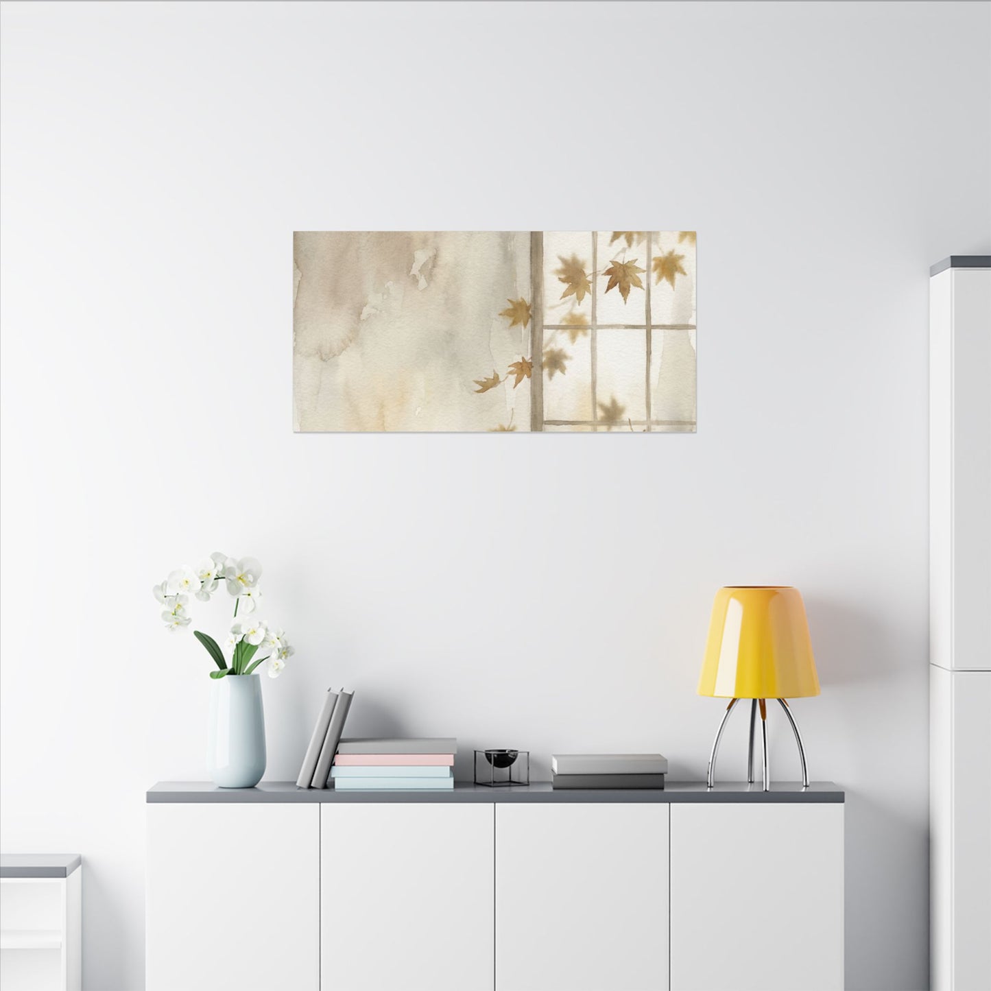 Warm Shoji Screen Canvas Art - Watercolor Japandi