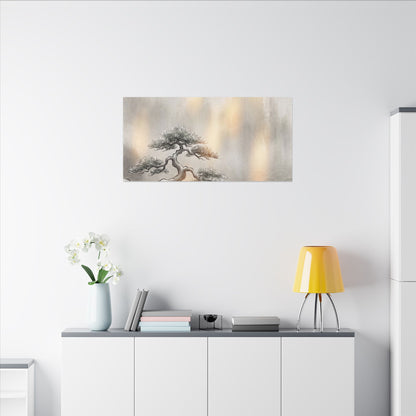 Pine Tree Canvas Art | Winter Japandi Japanese Pattern Art
