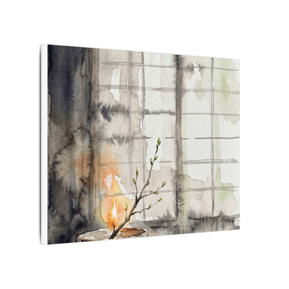 Shoji Screen Canvas Art | Spring Japandi Watercolor Art