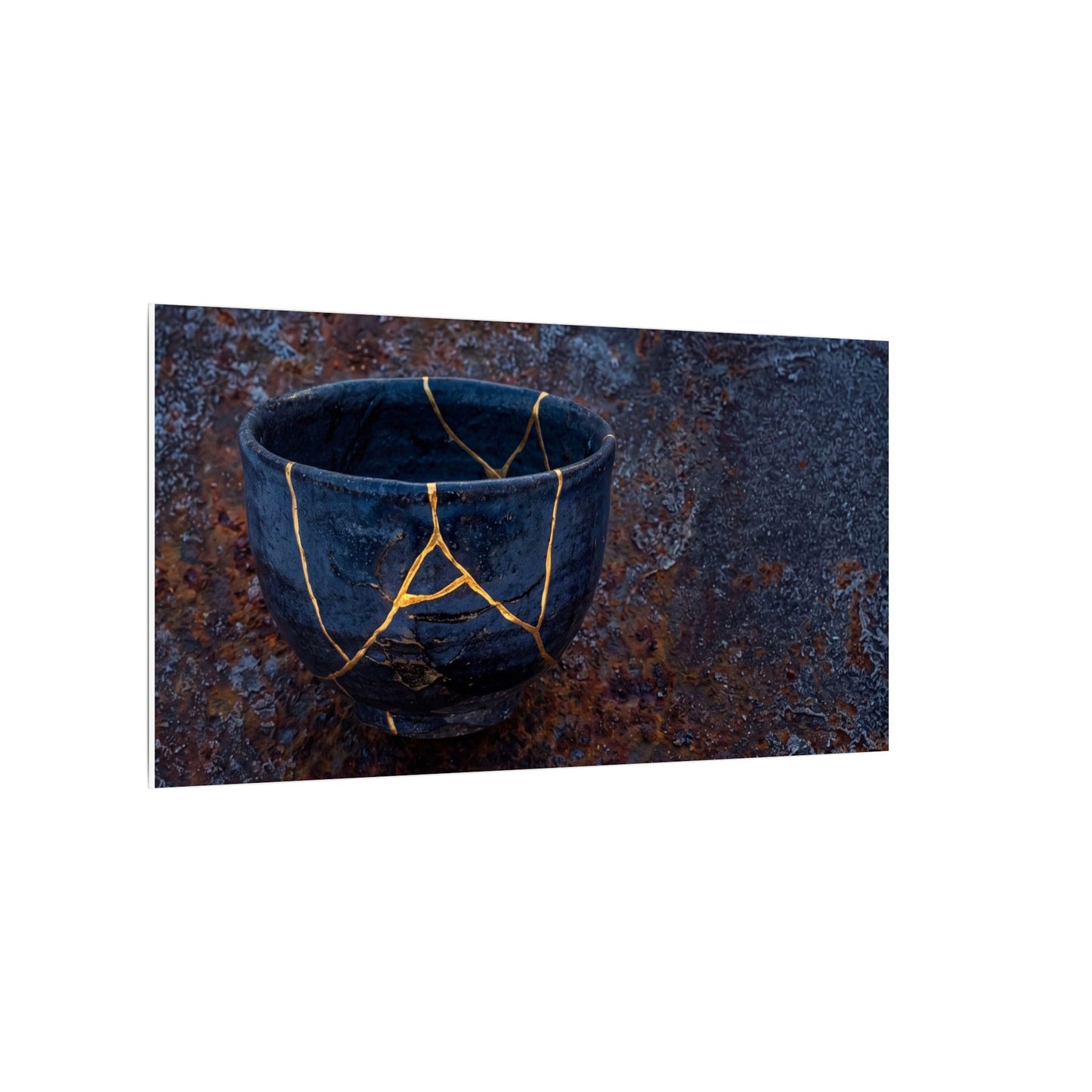 Rust Patina Winter Canvas Art | Kintsugi Healing Design