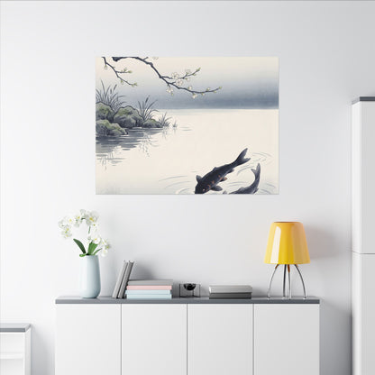 Ma Koi Pond Canvas Art - Zen Ukiyo E Inspired