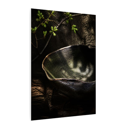 Sophisticated Ceramic Bowl Canvas Art - Dark Texture Dark Japandi