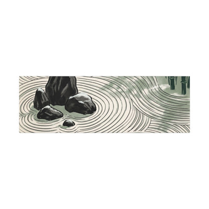 Shibui Rock Garden Canvas Art - Zen Ukiyo E Inspired