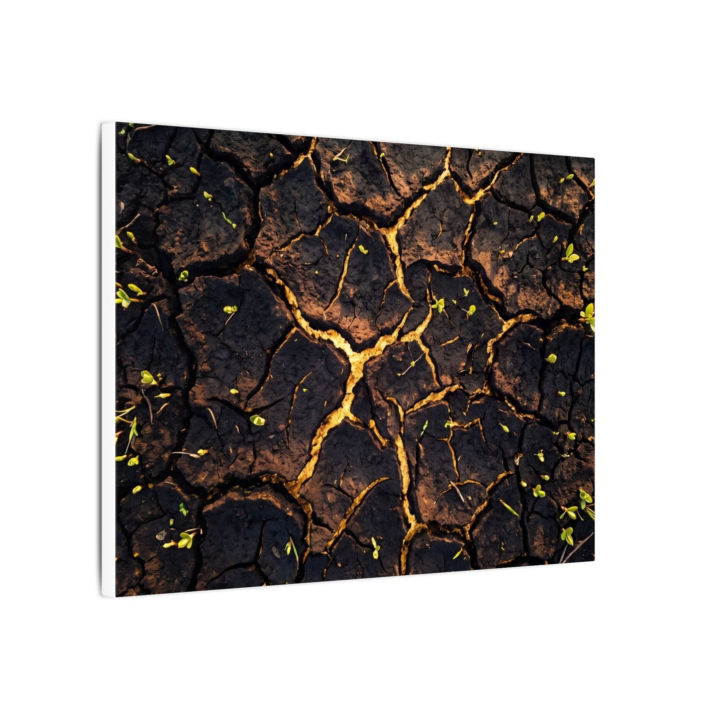 Cracked Earth Moody Minimal Canvas Art | Sophisticated Dark Japandi Art