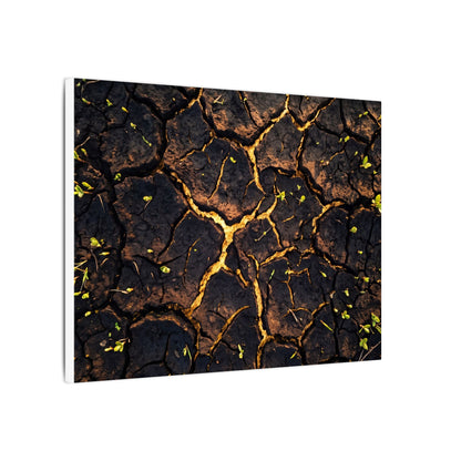 Cracked Earth Moody Minimal Canvas Art | Sophisticated Dark Japandi Art