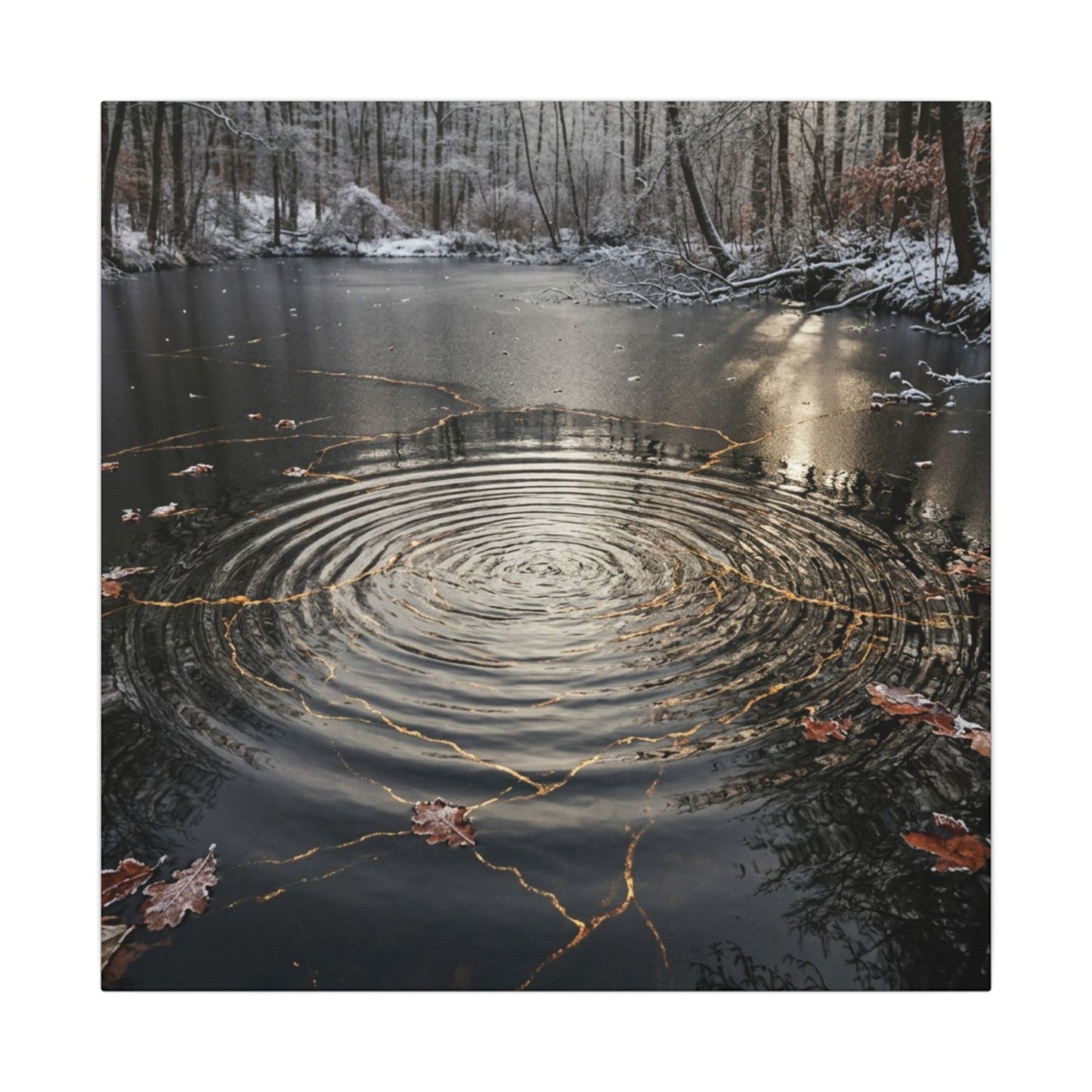 Water Ripple Broken Beauty Canvas Art | Artful Kintsugi Art