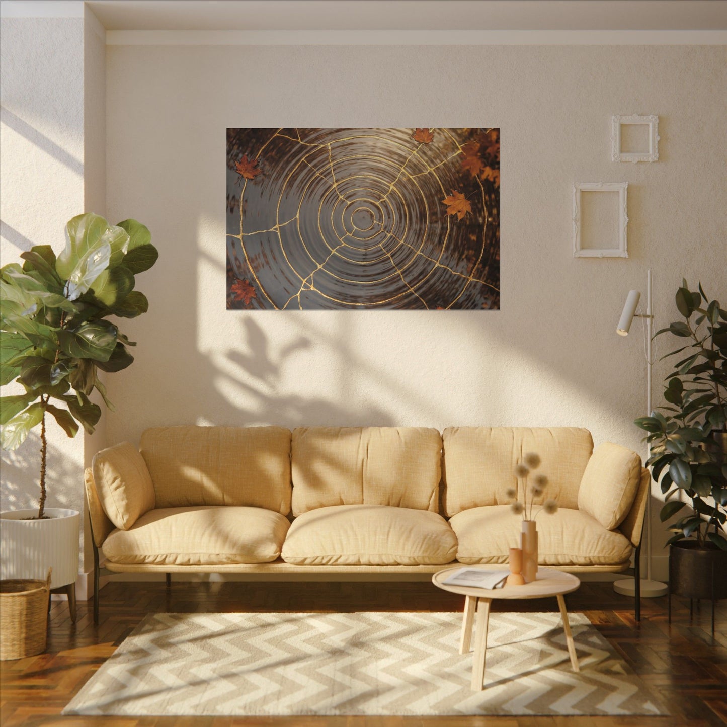 Artful Water Ripple Canvas Art - Gold Vein Kintsugi