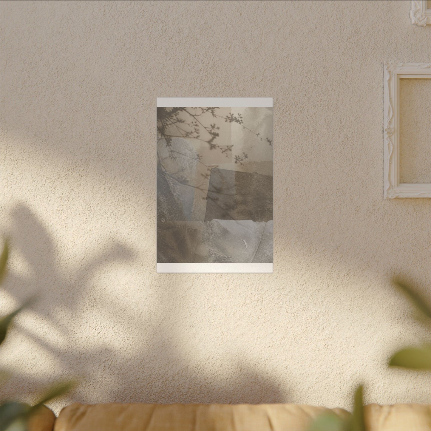 Neutral Shadow Play Canvas Art - Texture Japandi