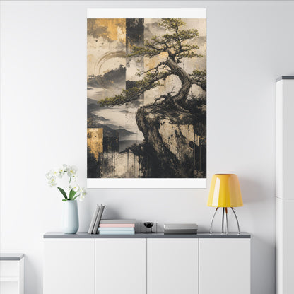 Golden Hour Pine Tree Canvas Art - Japandi Datsuzoku