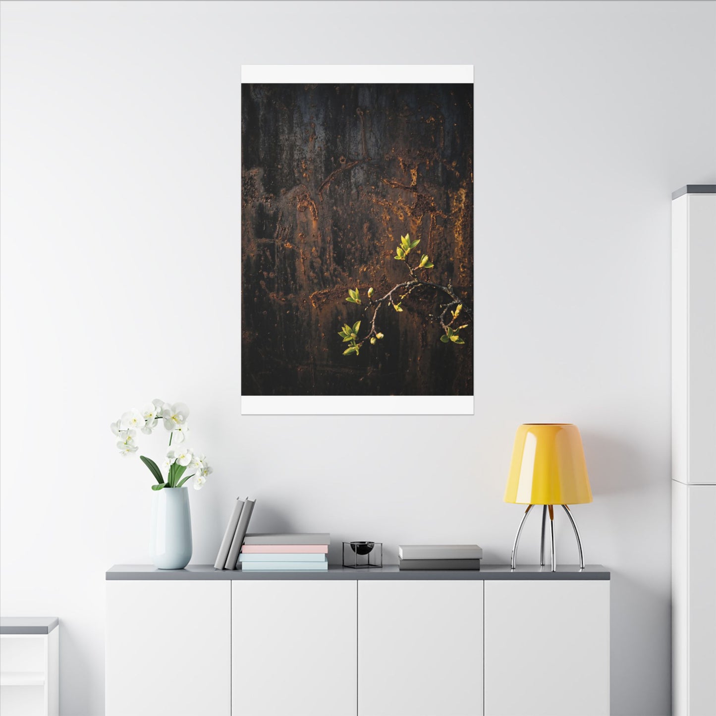 Golden Hour Rust Patina Canvas Art - Dark Japandi Fukinsei
