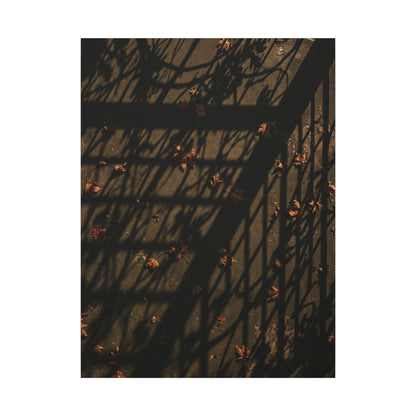 Dark Japandi Shadow Play in Golden Hour | Moody Minimal Canvas Art