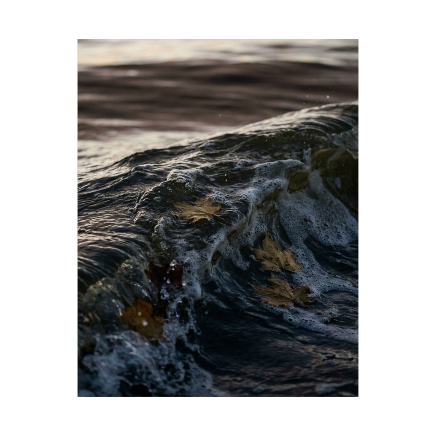 Mono No Aware Ocean Wave Wall Art Print - Dark Japandi Moody Minimal