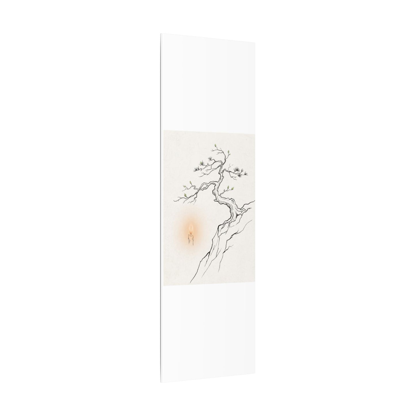 Candlelight Pine Tree Canvas Art - Japandi Shibui