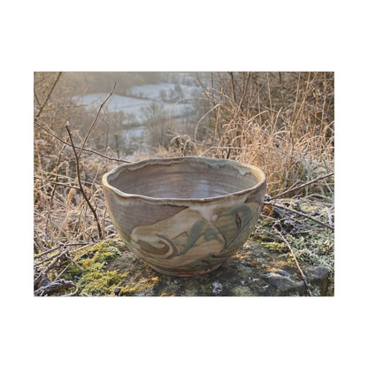 Golden Hour Ceramic Bowl Canvas Art - Japandi Shibui Art Print