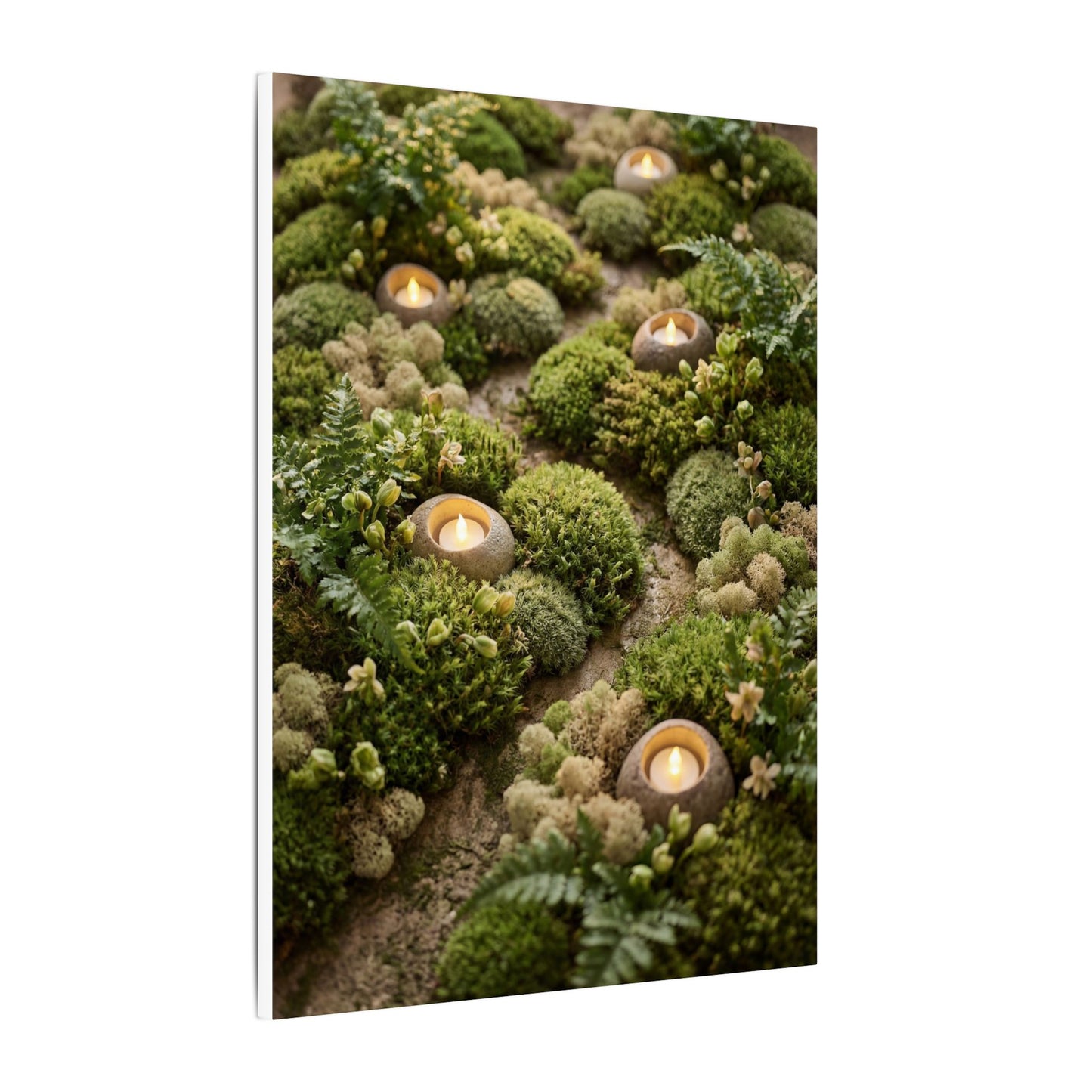 Moss Close Up Japanese Pattern Canvas Art | Neutral Japandi Art