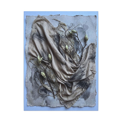 Japandi Silk Drape in Moonlight | Texture Canvas Art