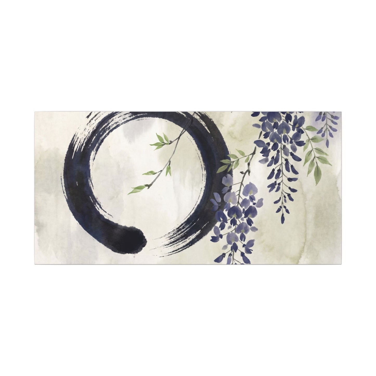 Wisteria Enso Canvas Art | Serene Zen Art