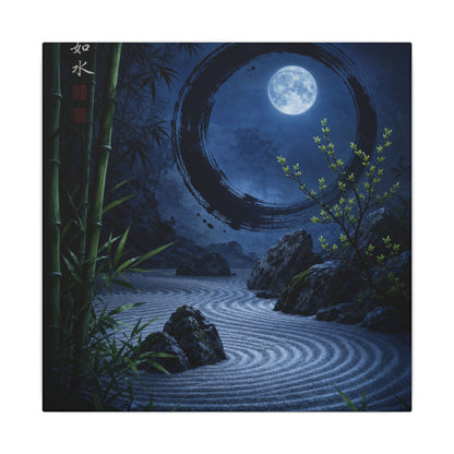 Serene Rock Garden Canvas Art - Enso Zen