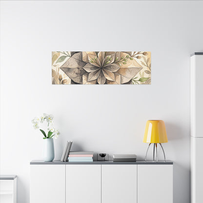 Warm Paper Fold Canvas Art - Watercolor Japandi