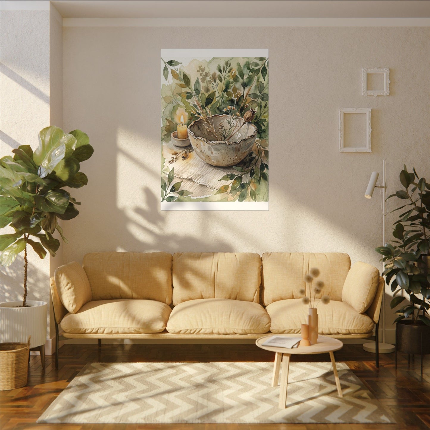 Ceramic Bowl Summer Canvas Art | Japandi Elegant Design