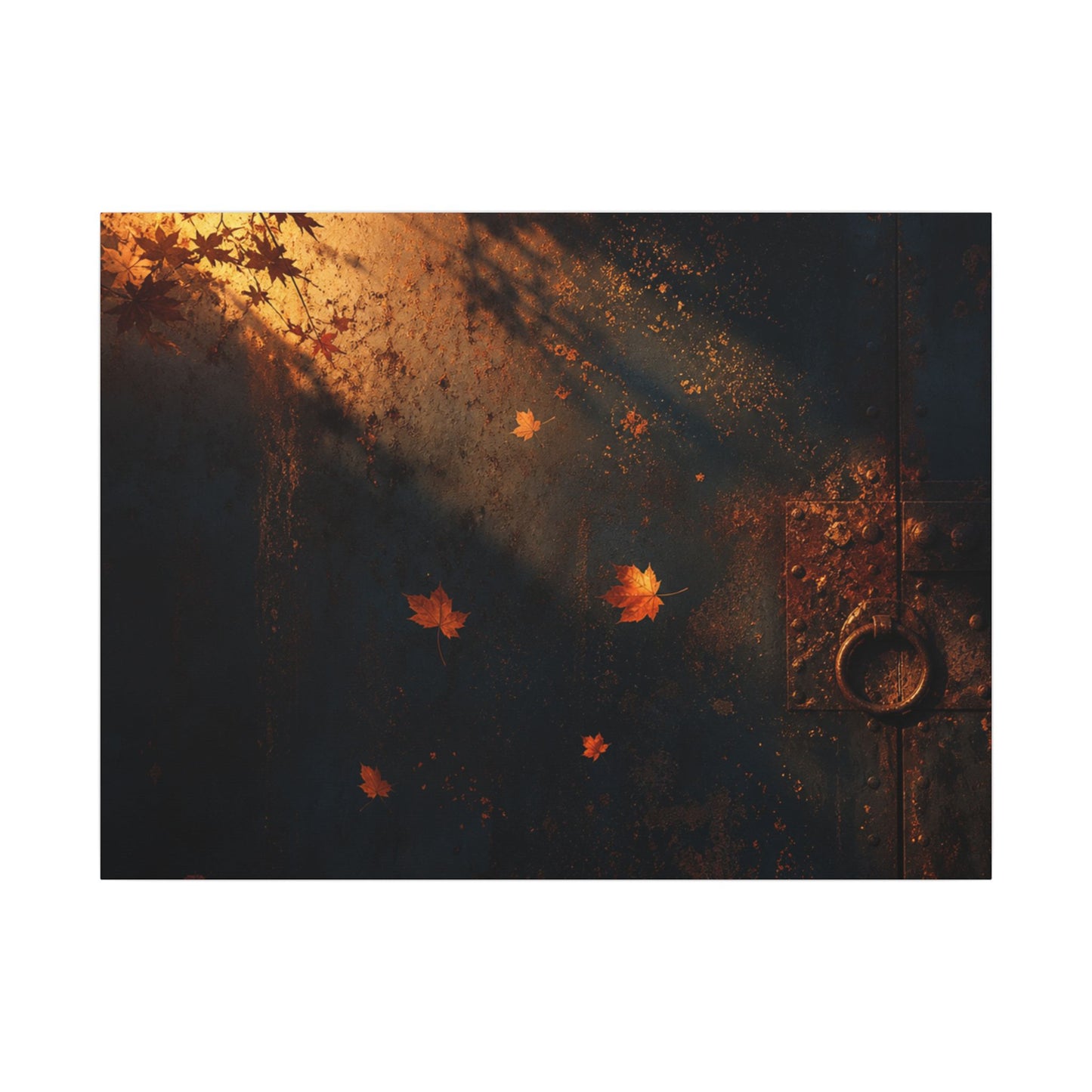 Dark Japandi Rust Patina in Golden Hour | Shadow Zen Canvas Art
