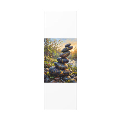 Spring River Stones Gold Repair Canvas Art | Healing Decor