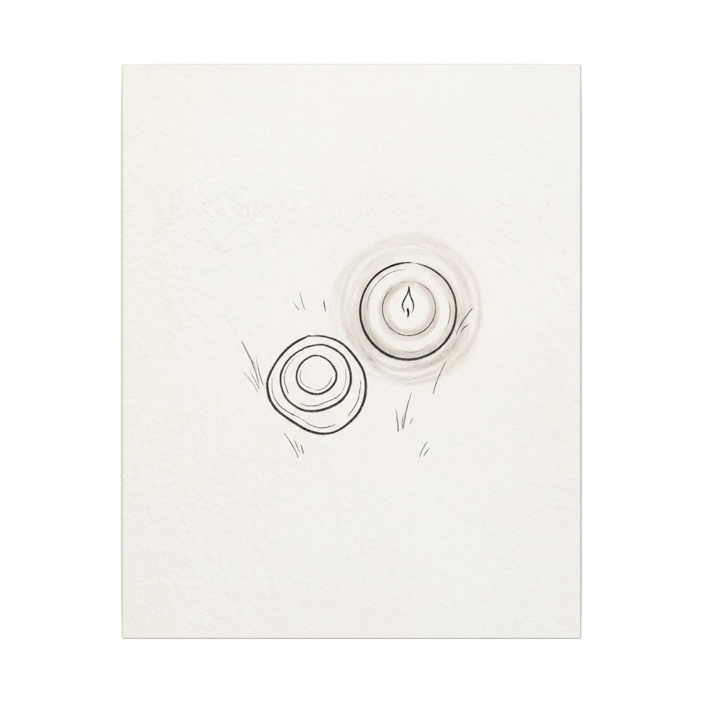 River Stones Canvas Art | Winter Japandi Minimal Line Art