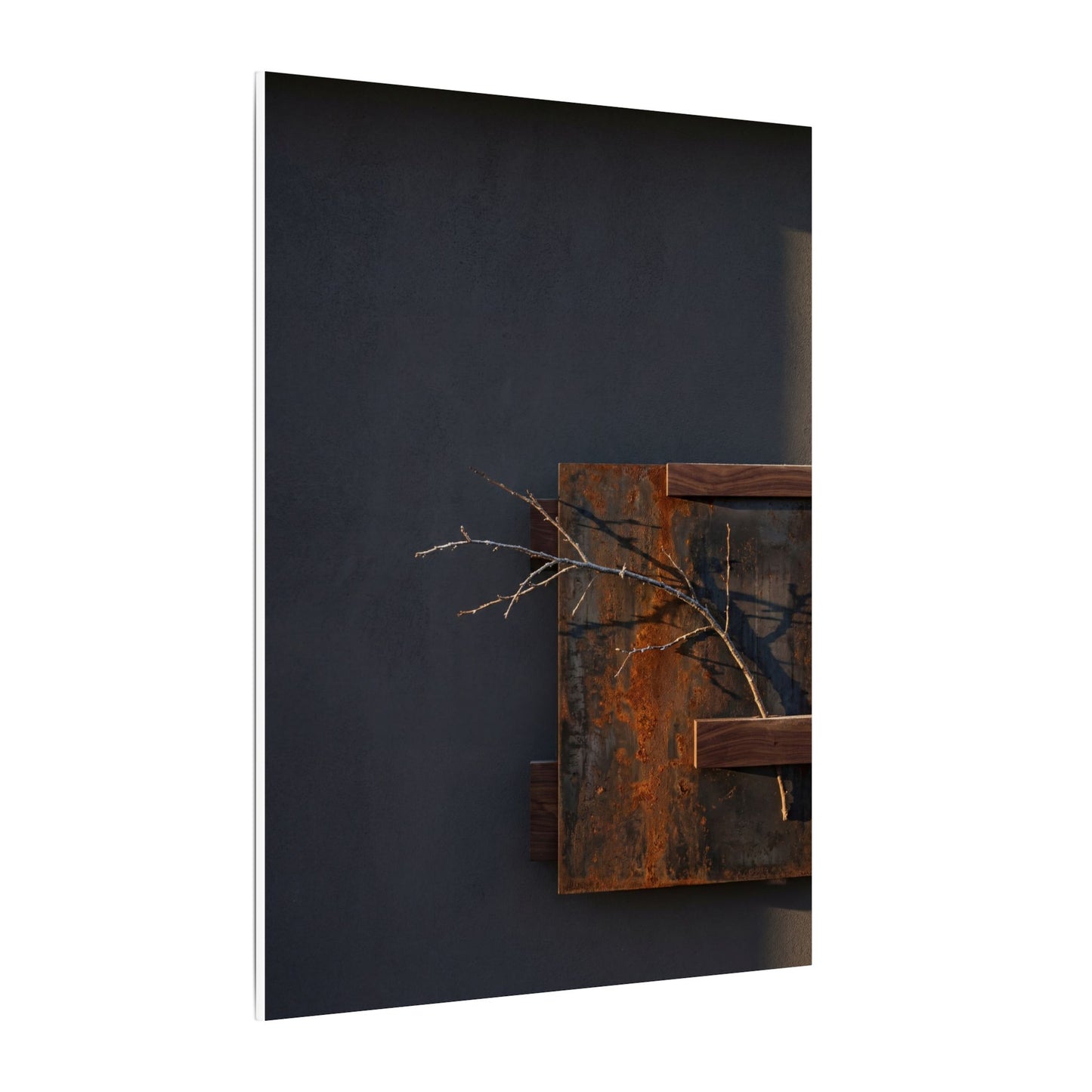 Ma Rust Patina Canvas Art - Dark Japandi Dark Texture