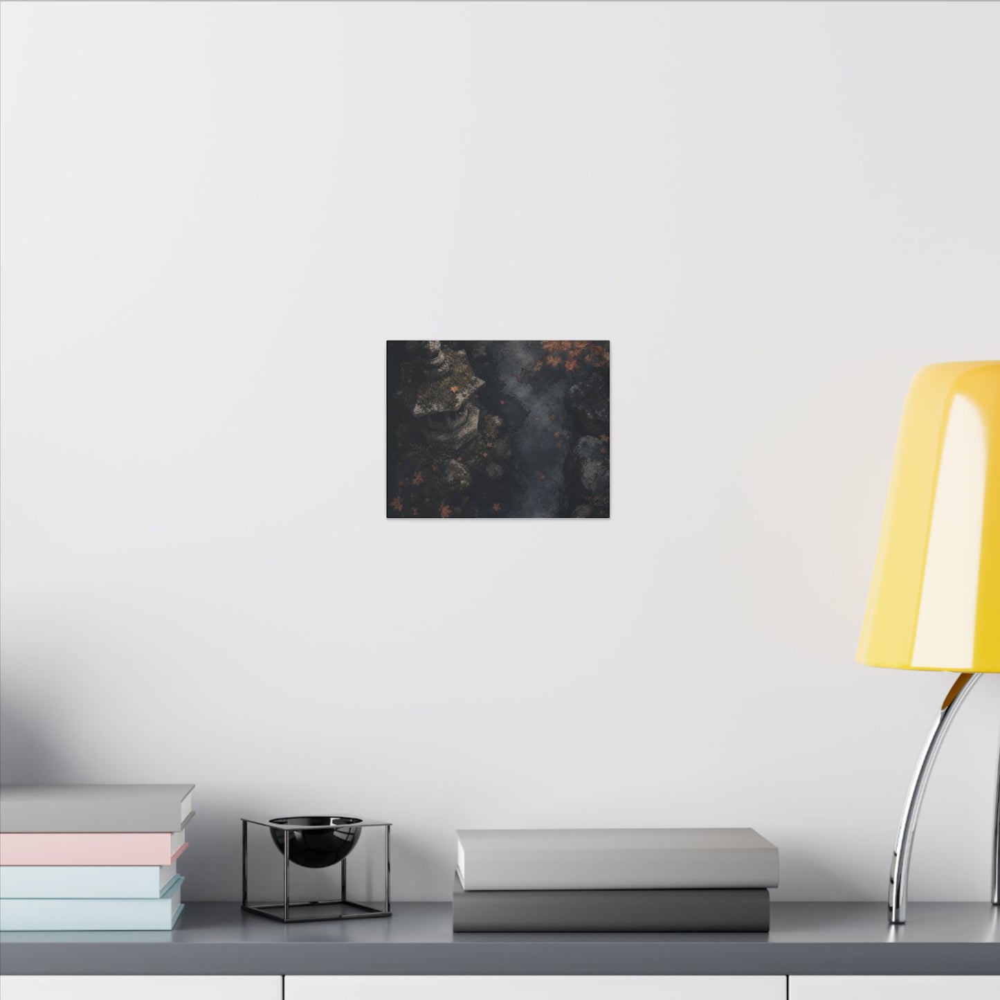 Stone Lantern Canvas Art | Autumn Japandi Texture Art