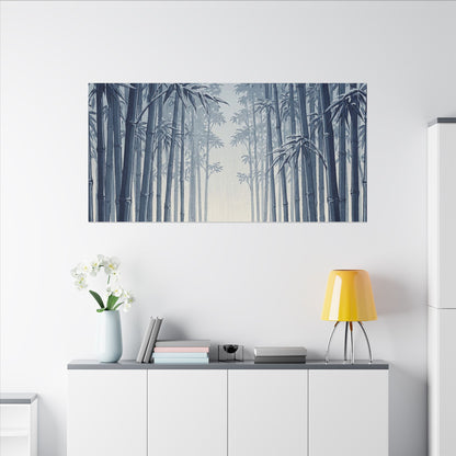 Bamboo Grove Canvas Art | Winter Zen Ukiyo E Inspired Art