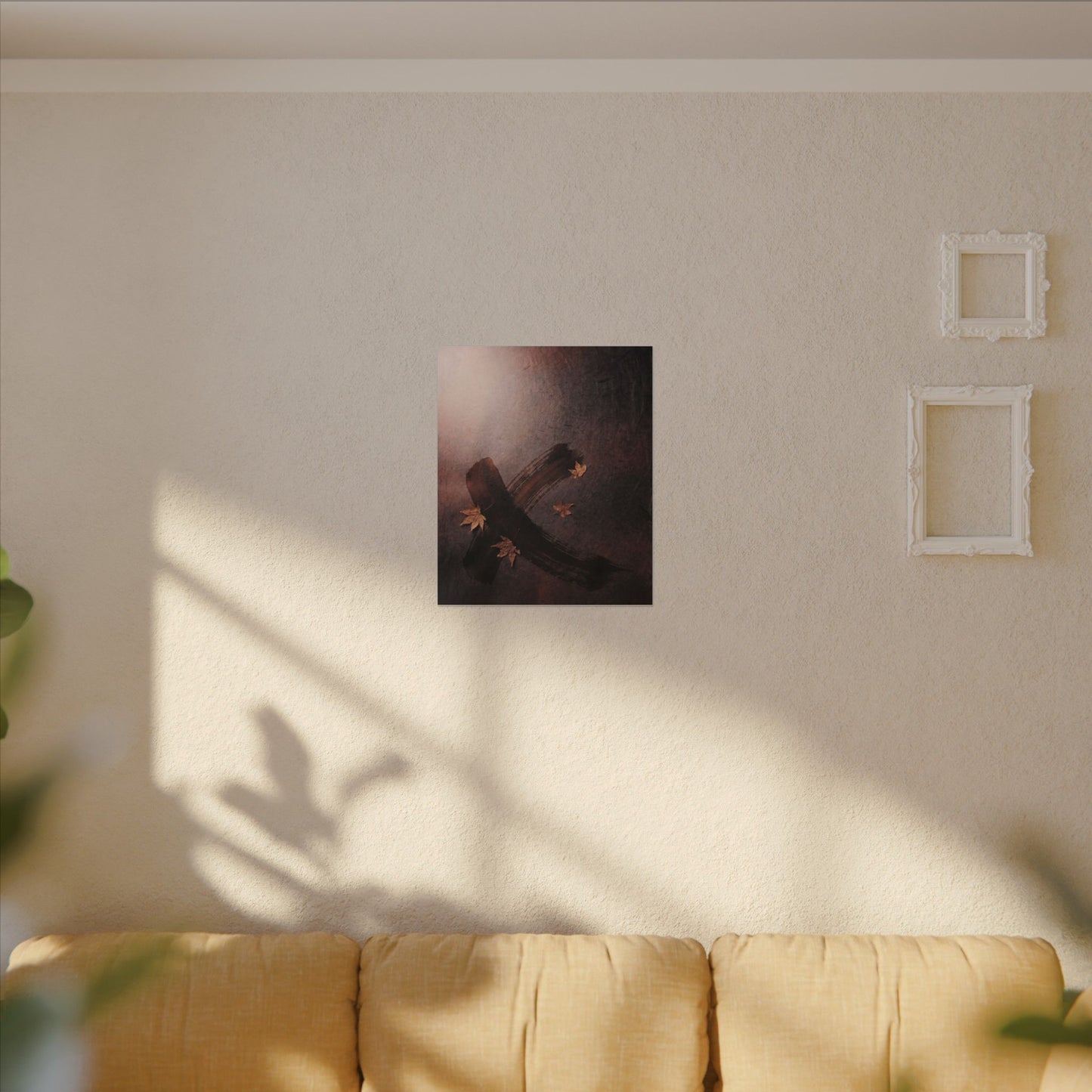 Moody Ink Brushstroke Canvas Art - Moody Minimal Dark Japandi