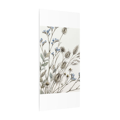Dried Flowers Canvas Art | Summer Japandi Watercolor Art