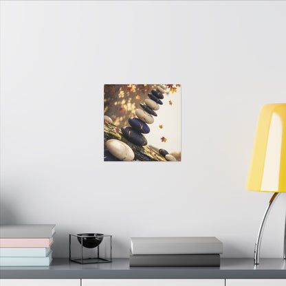 Ma River Stones Canvas Art - Kintsugi Gold Vein