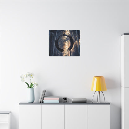 Bamboo Grove Canvas Art | Winter Zen Enso Art