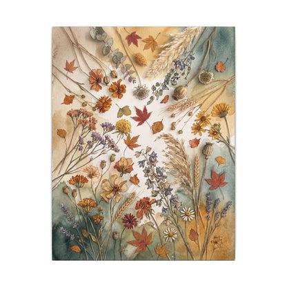 Dried Flowers Canvas Art | Autumn Japandi Watercolor Art