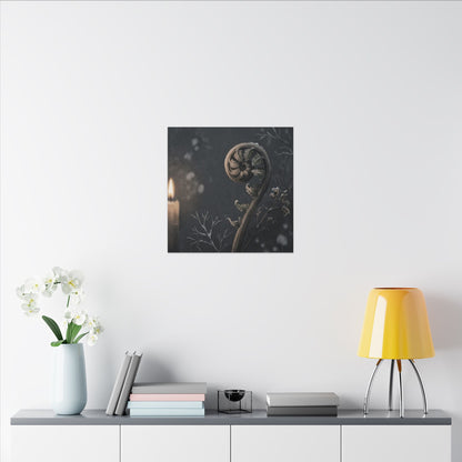 Candlelight Fern Unfurling Canvas Art - Japandi Ma