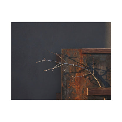 Ma Rust Patina Canvas Art - Dark Japandi Dark Texture Art Print