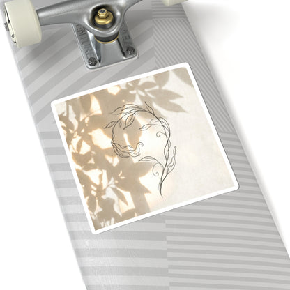 Summer Shoji Screen Minimal Line Sticker | Elegant Decor Art Print