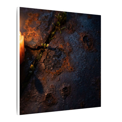 Candlelight Rust Patina Canvas Art - Dark Japandi Ma