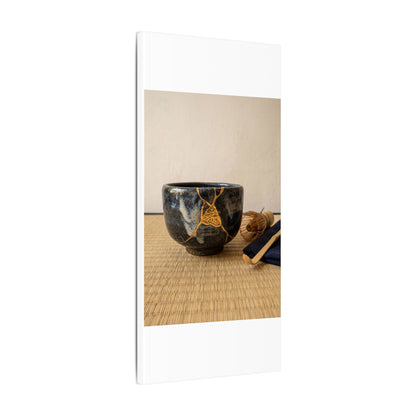 Kanso Tea Ceremony Canvas Art - Kintsugi Gold Vein