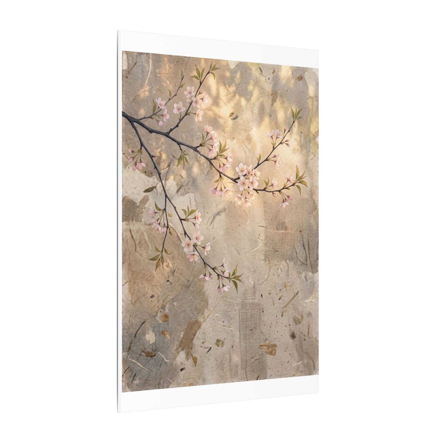 Summer Cherry Blossom Texture Canvas Art | Neutral Decor