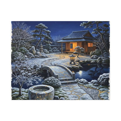 Moonlit Garden Winter Canvas Art | Kintsugi Artful Design Art Print