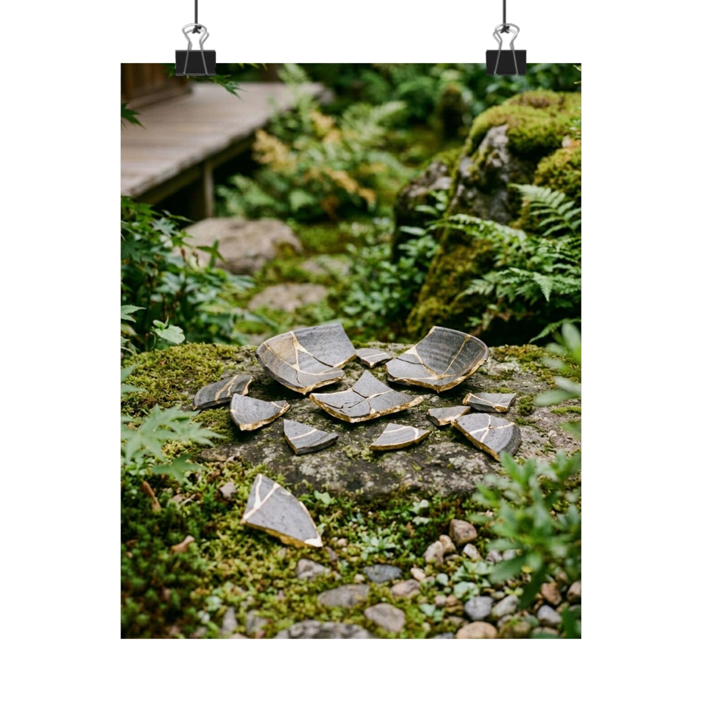 Broken Pottery Gold Repair Wall Art Print | Beautiful Kintsugi Art