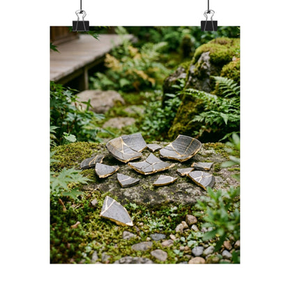 Broken Pottery Gold Repair Wall Art Print | Beautiful Kintsugi Art