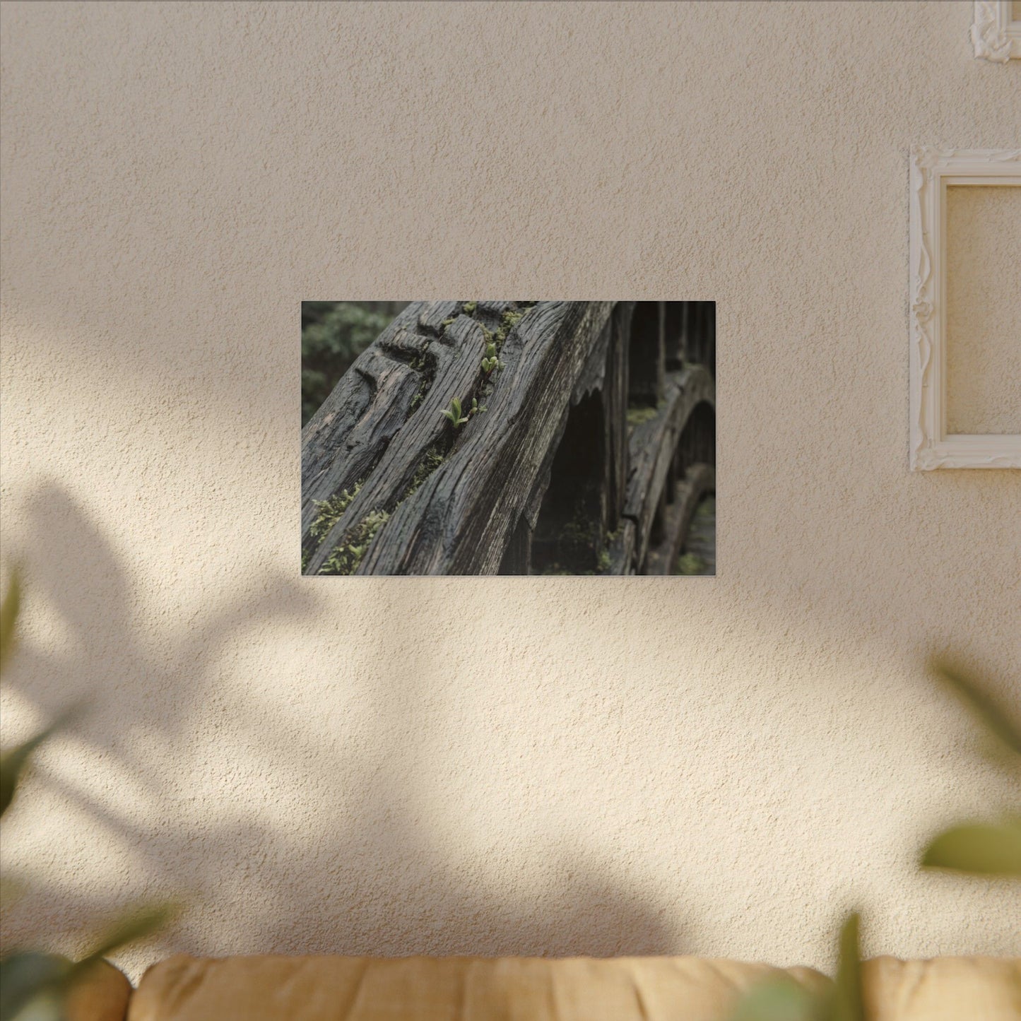 Overcast Wooden Bridge Canvas Art - Japandi Kanso