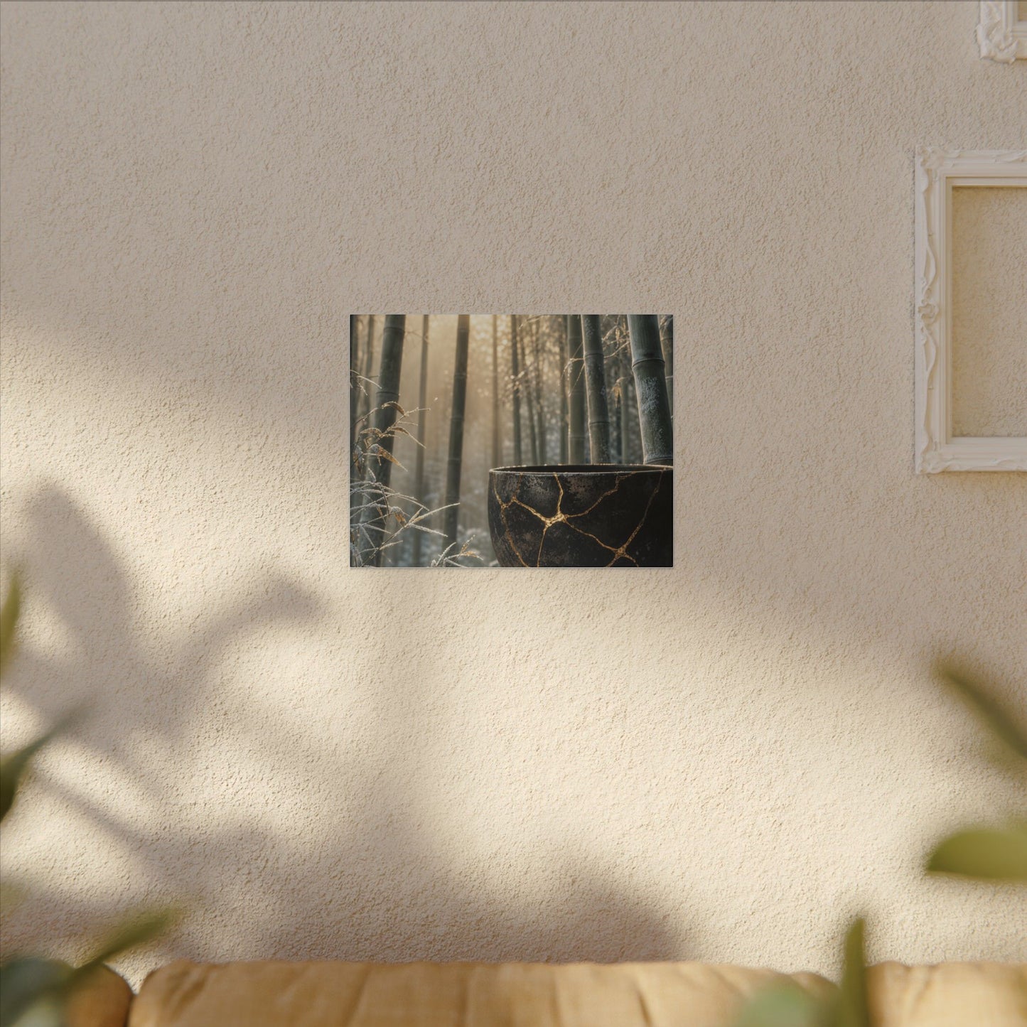 Fukinsei Bamboo Grove Canvas Art - Kintsugi Gold Repair