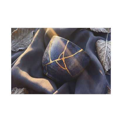 Winter Silk Drape Gold Repair Canvas Art | Artful Decor