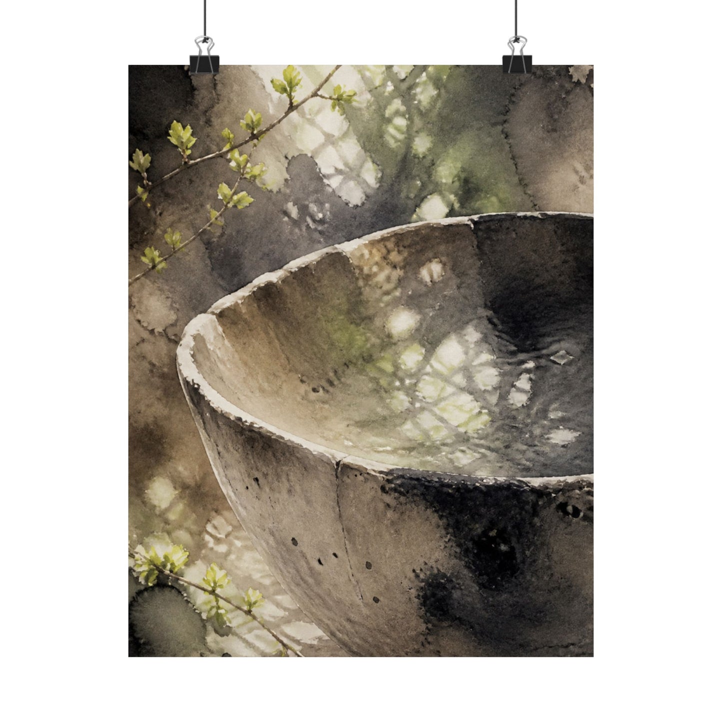 Ceramic Bowl Spring Wall Art Print | Japandi Cozy Design