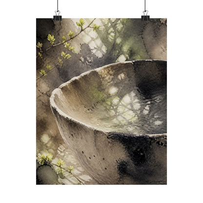 Ceramic Bowl Spring Wall Art Print | Japandi Cozy Design